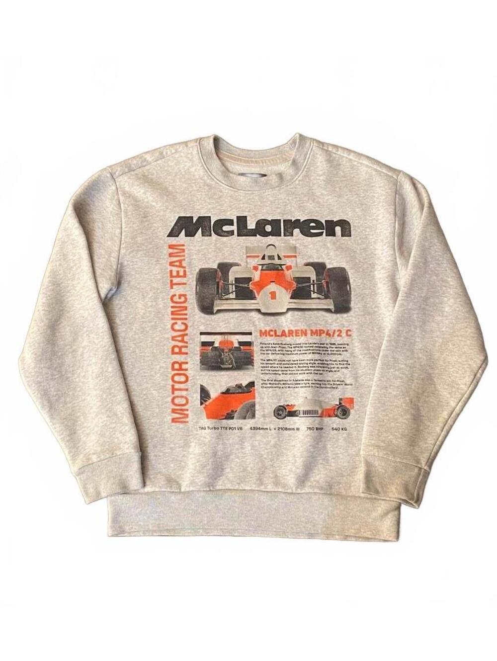 Hollister McLaren Men's Size Small Crewneck sweatshirt Grey